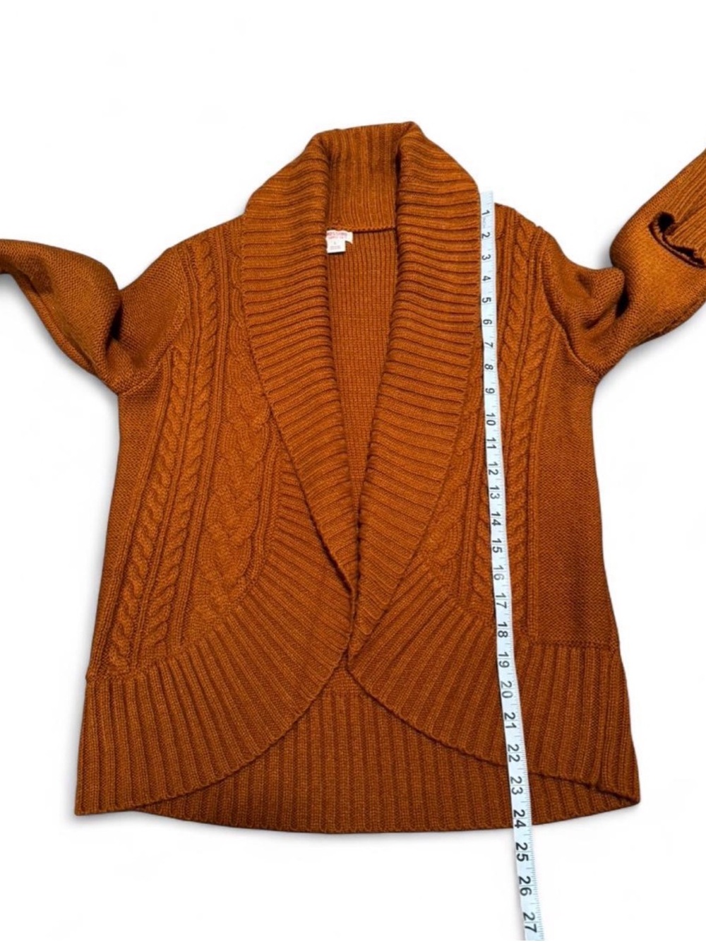 Mossimo Supply Co. Shawl Collar Cable Knit Cardigan - Rust Orange - Picture 5 of 8